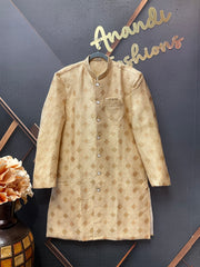 Plus Size Party Wear Gold Men’s wear Sherwani set