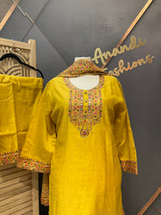 Plus Size Yellow Party Wear kurti set