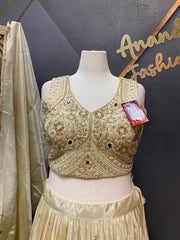 Pastel Shade Tissue Designer Lehenga set