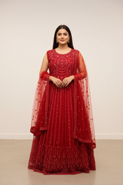 Plus Size Long Floor Length Long Dress - Anandi Fashions