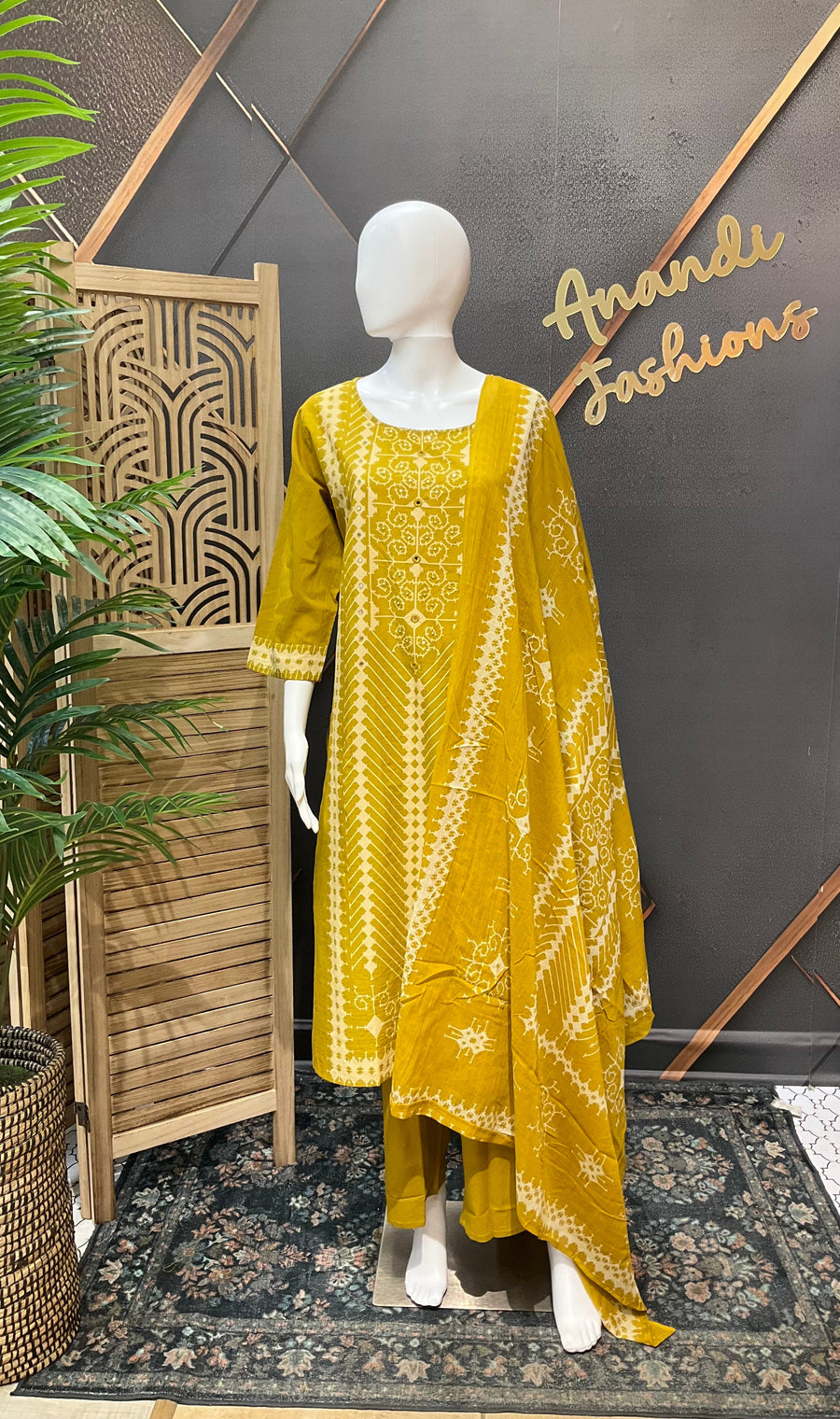 Mustard Yellow Pure Soft Cotton Kurti set