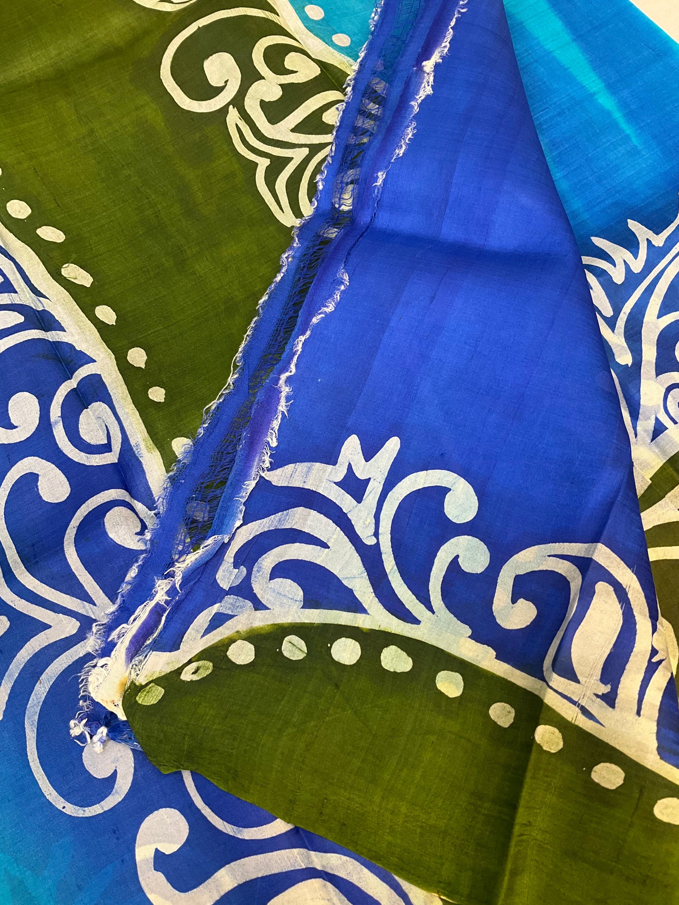 Blue paper silk saree image 2