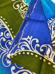 Blue Paper Silk Saree - Lightweight Elegant