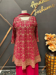 Plus size Pink Party Wear Georgette Palazzo set