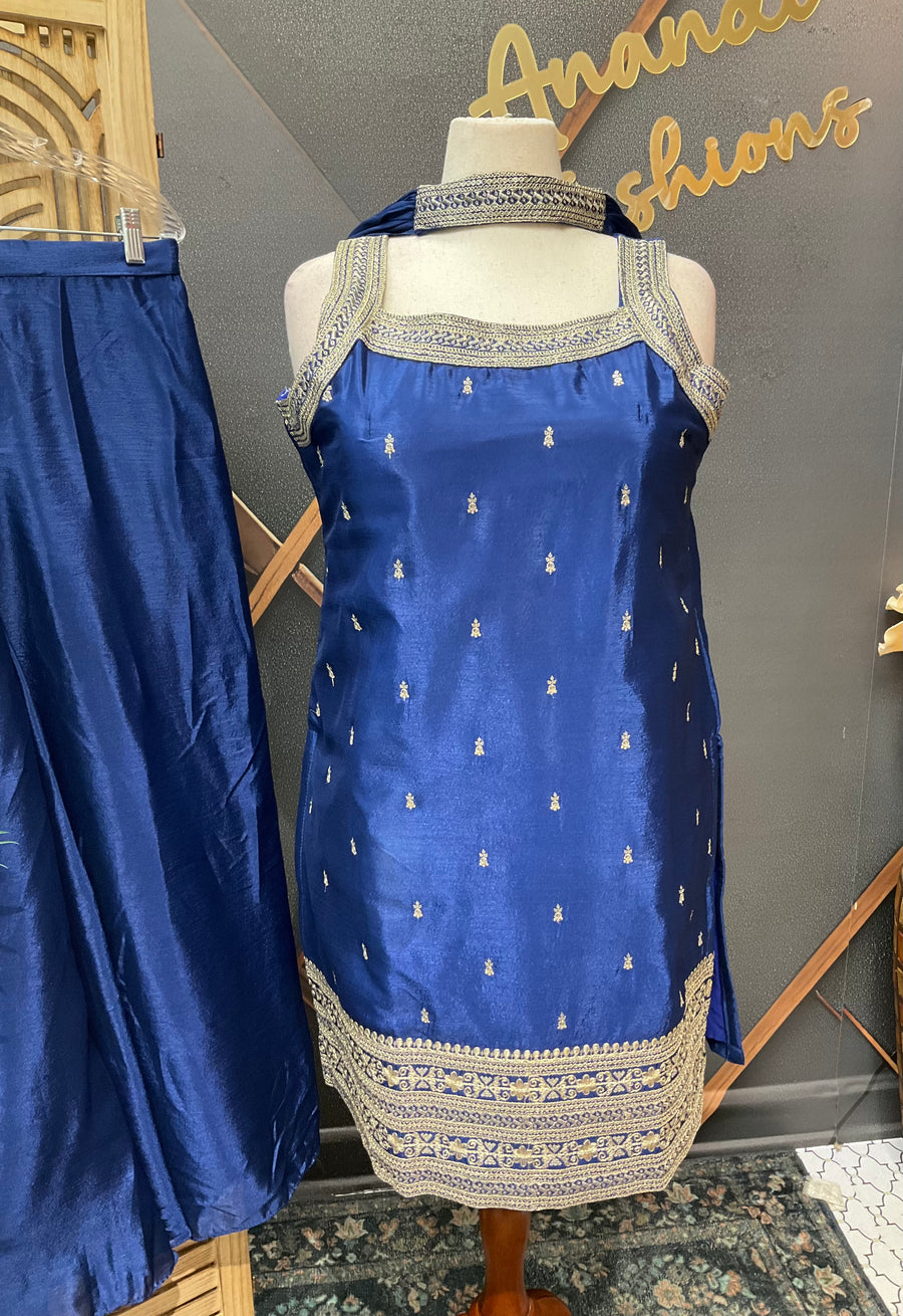 Blue Sleeveless Palazzo set