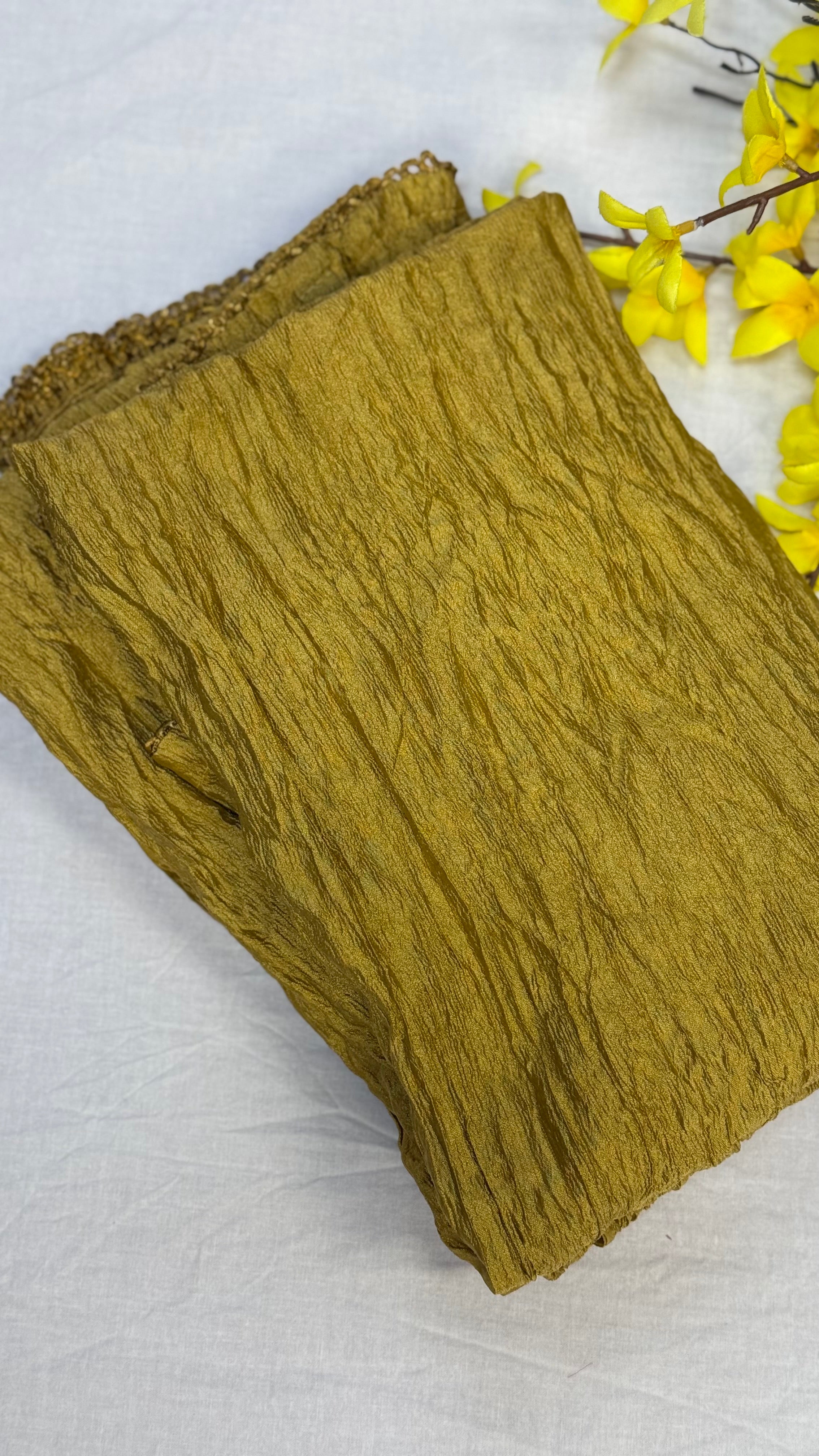 Women's Dark Gold Soft Crushed Dupatta - Women - Dupatta - Anandi Fashions