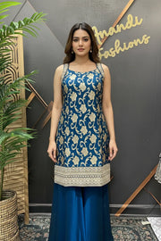Semi Benarasi Satin Silk Sharara Set