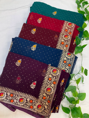 Fancy Party Wear Georgette Saree - Elegant Lightweight Saree