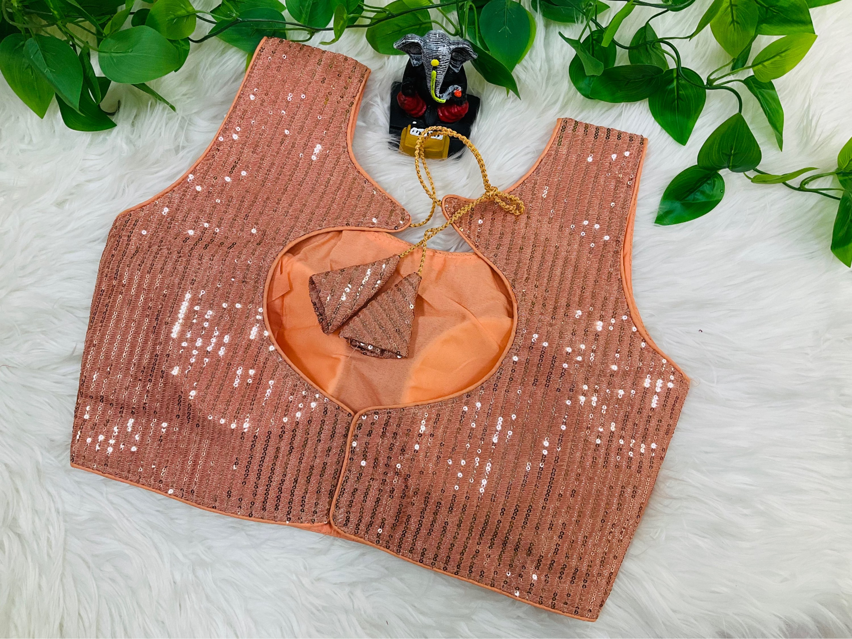 Sleeveless Blouse - Party wear sequence blouse fits size 38(upto 40) image 3