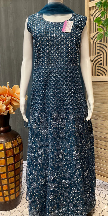 Heavy Party Wear Long Dress Size 42/46 - Designer Ethnic Gown