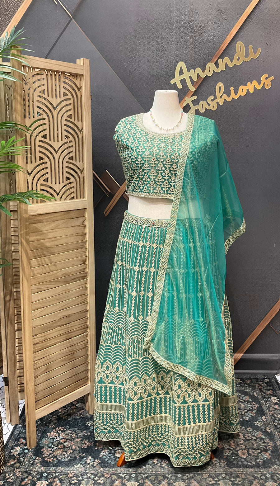 Pastel Green Plus size lehanga set