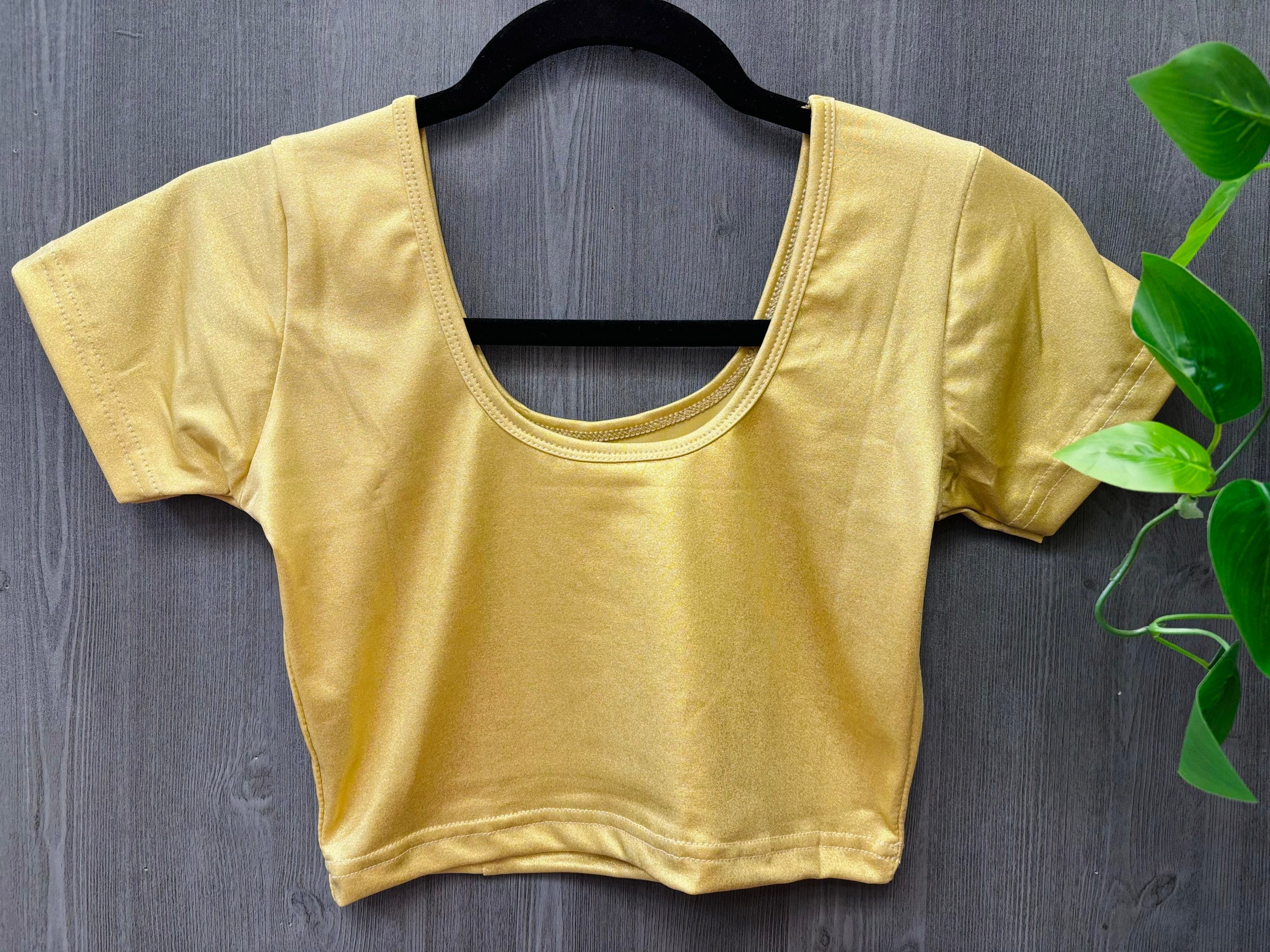 Teen Girls /Women -Gold shimmery Strechable Blouse image 1