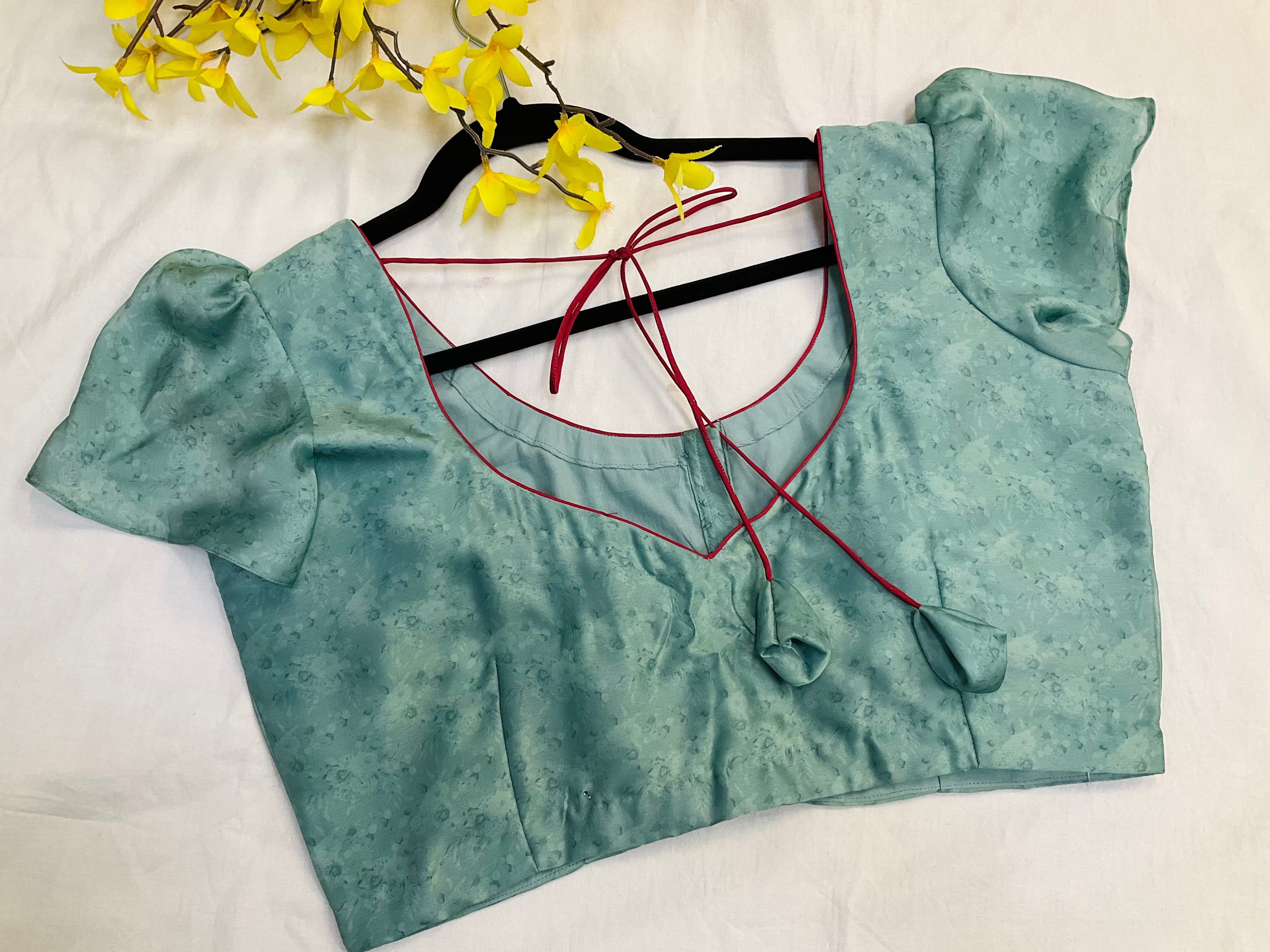 Crape Silk Digital print Floral sarees with stitched blouse