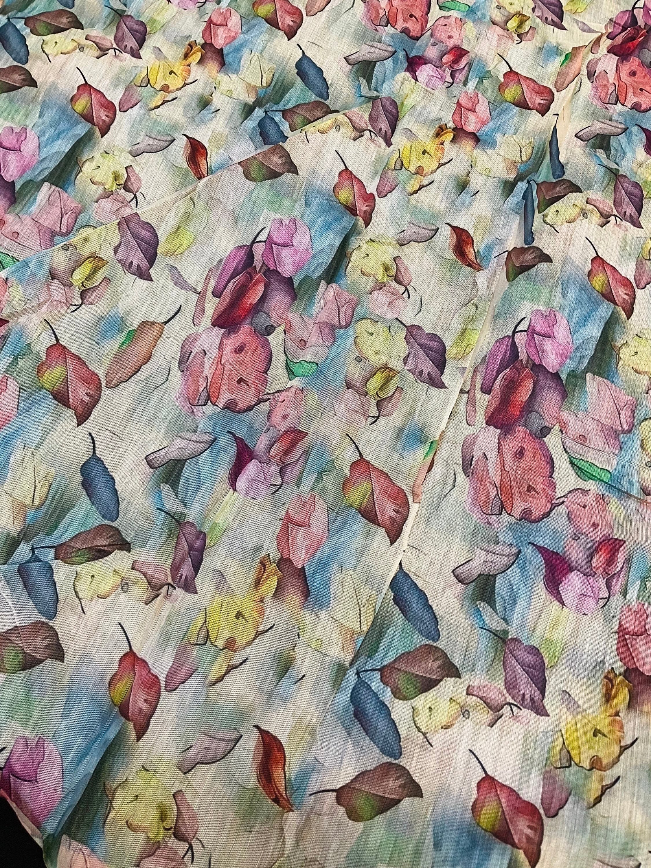 Light yellow super net saree with embroidery  image 2