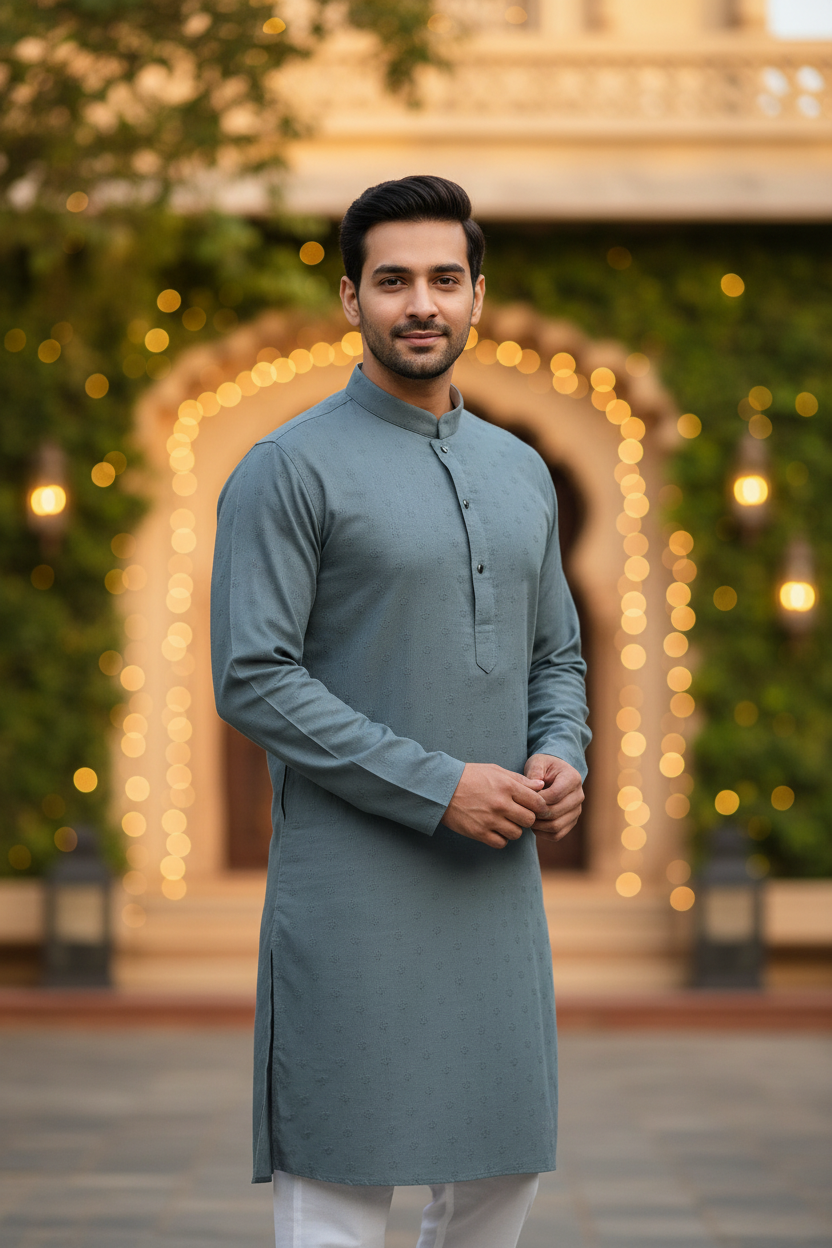 Grey Mens kurta set