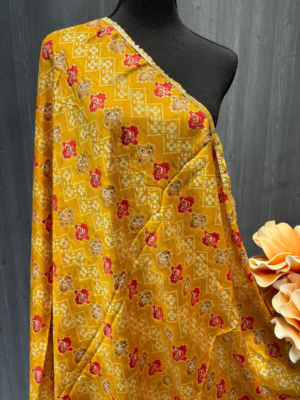 Chinon Dupatta - Drape yourself in theVibrant Charm of our Chinon Dupatta image 3