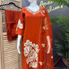 Size 38-Burnt Orange - Party Wear Kurti set with Embroidery Work