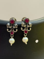 Elephant Design Pink German Silver Necklace set
