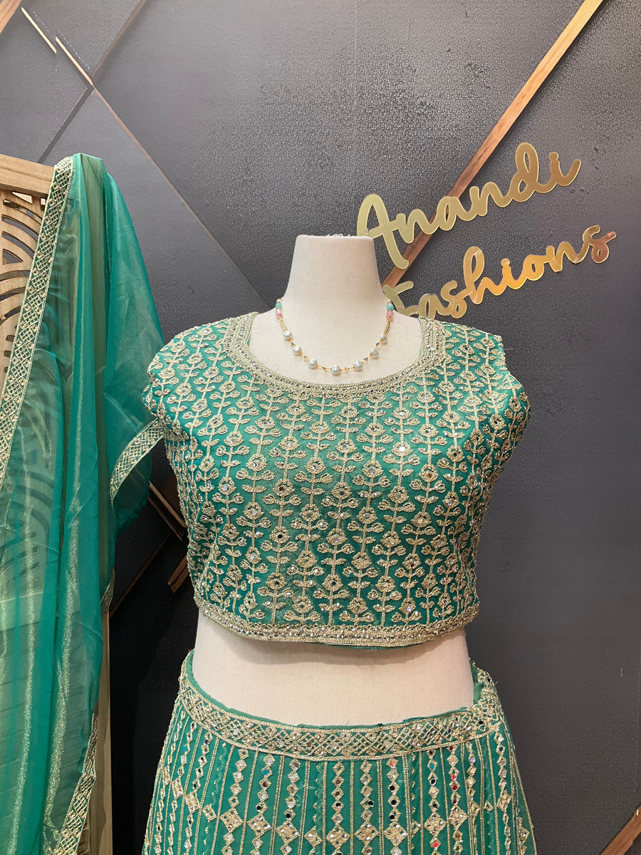 Pastel Green Plus size lehanga set