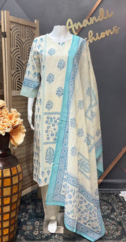 Jaipur Cotton Kurti with Kota Dhoriya Dupatta