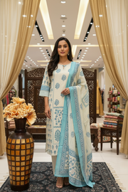 Plus Size Jaipur Cotton Kurti with Kota Dhoriya Dupatta