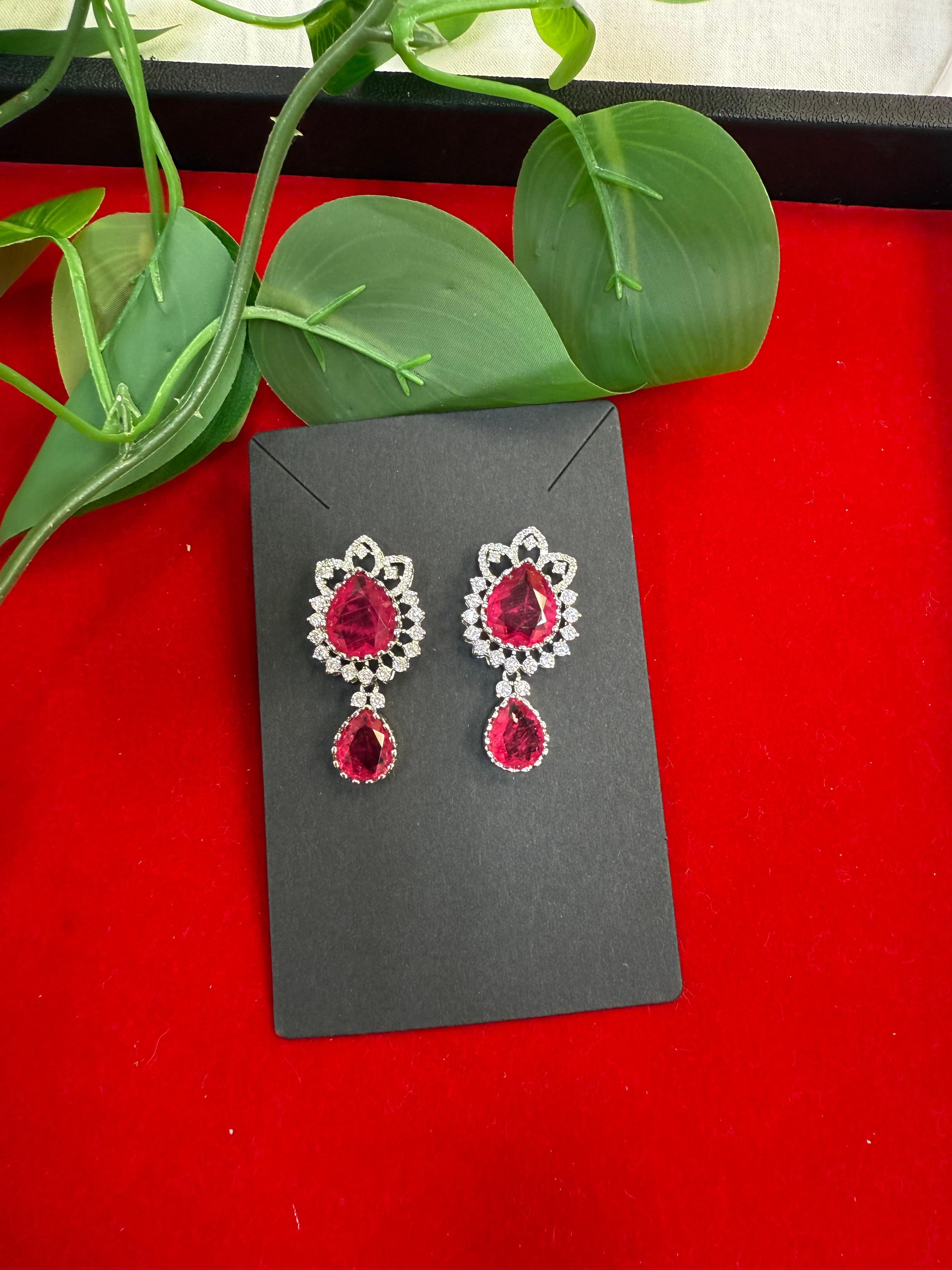 Silver Finish CZ Earrings/Studs image 6