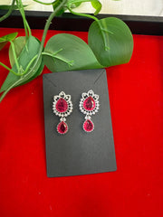 Silver Finish CZ Earrings/Studs
