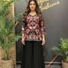 Black Georgette Sharara Set with Embroidery Work - Party Wear