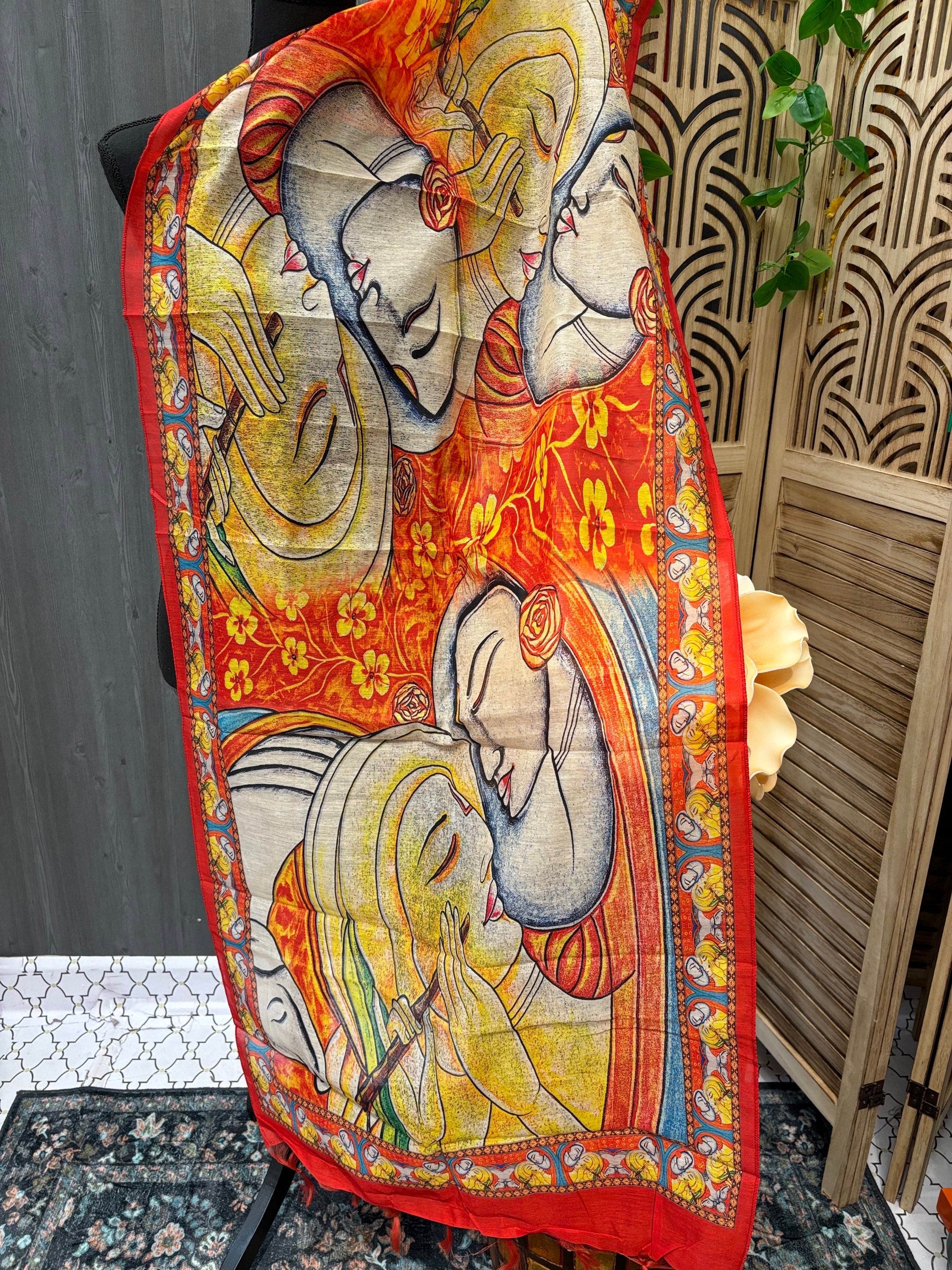 Radha Krishna Digital Print Dupatta image 0
