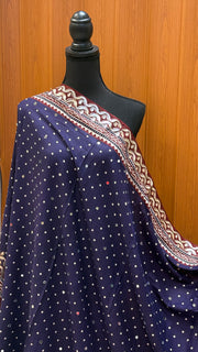 Ink Blue Pure Cotton Ajrakh Dupatta