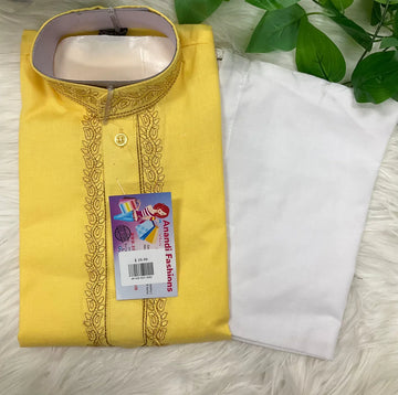 Boys Kurta - Vibrant Colorful Silk Young Boys Cotton Kurta Pajama Set