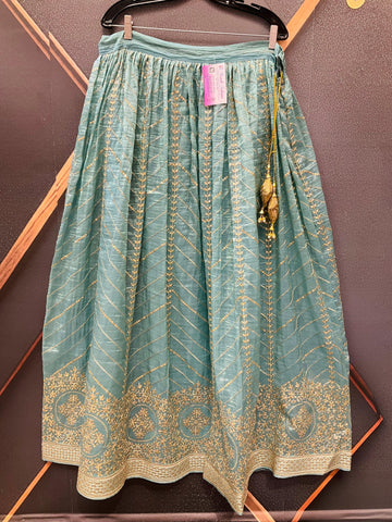 Organza Lehenga Skirt with Gold Zari - Party Wear