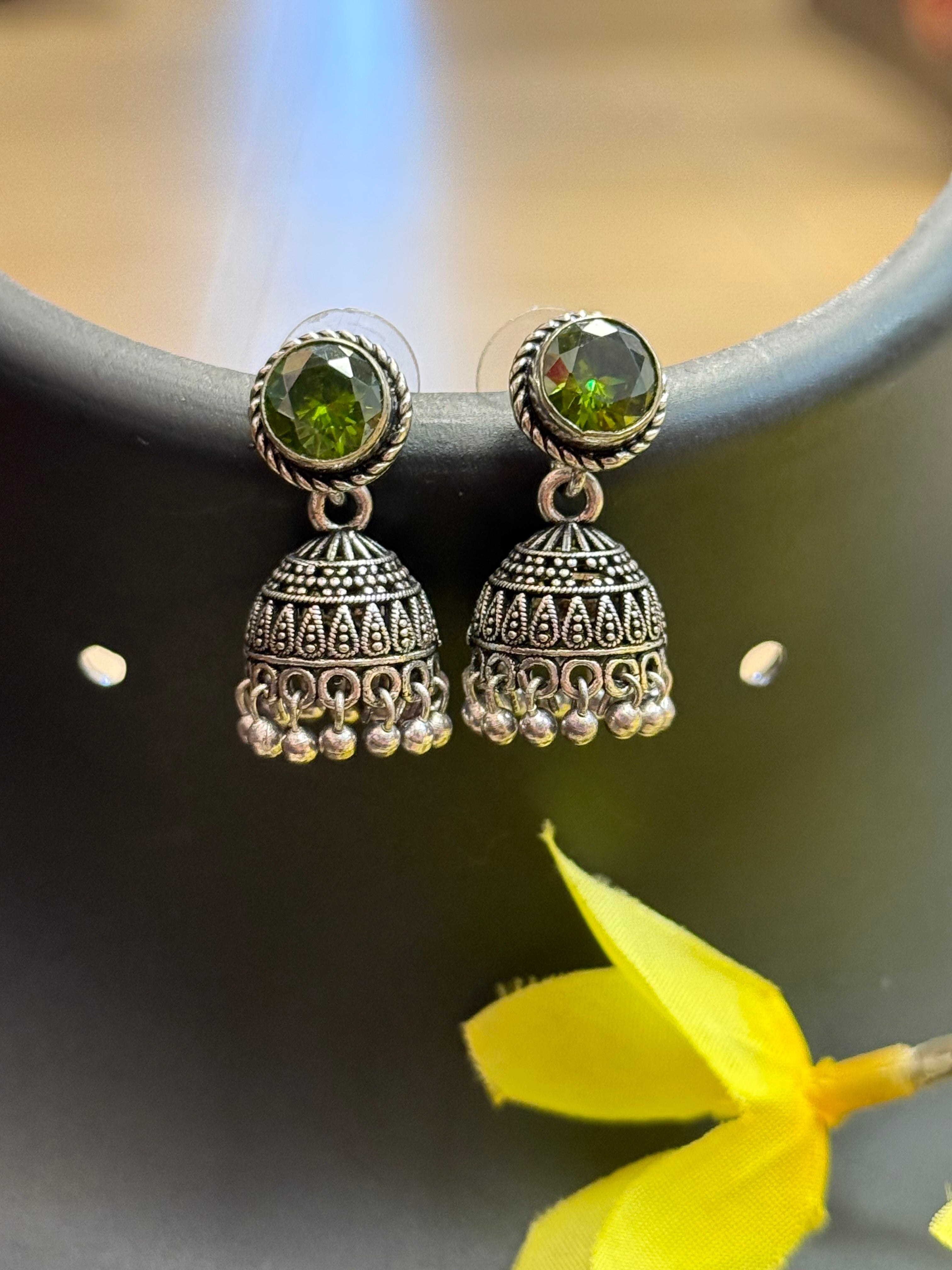 Cute small German silver Jhumkas/Earrings