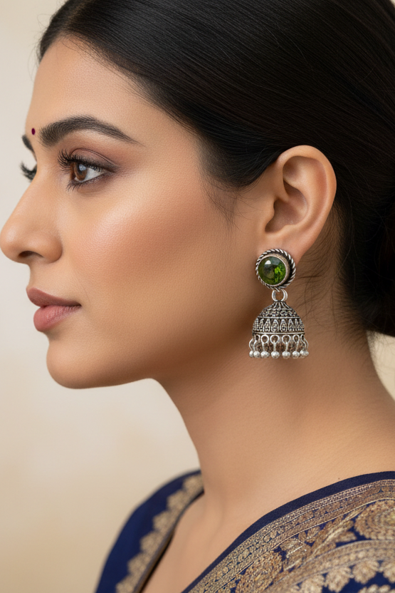 Cute small German silver Jhumkas/Earrings