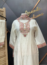 Plus Size Half White Party Wear Kurti set
