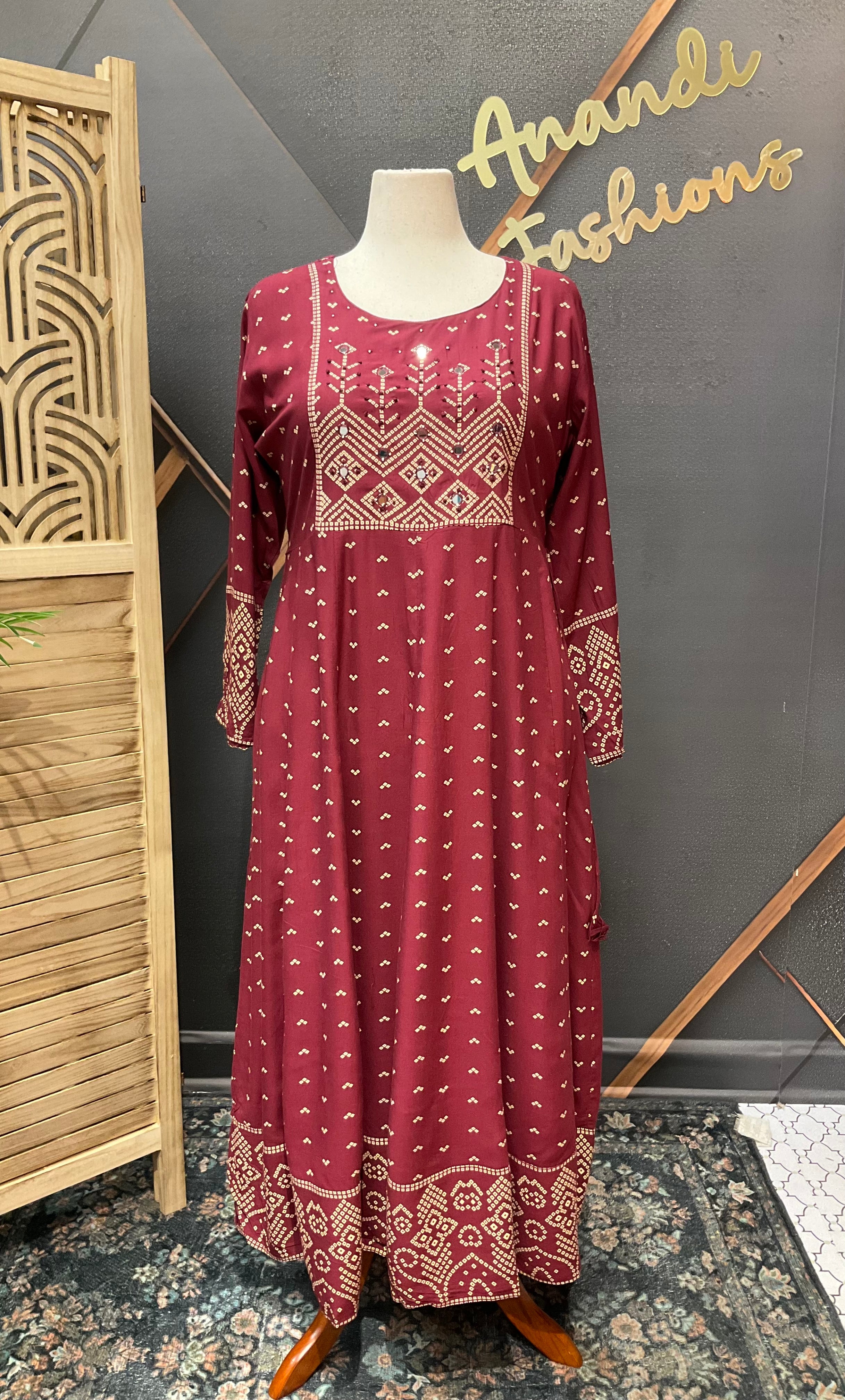 Women's Plus Size Long Anarkali Kurti