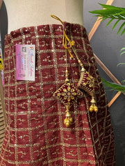 Maroon Party Wear Lehenga Skirt - Wedding & Festive