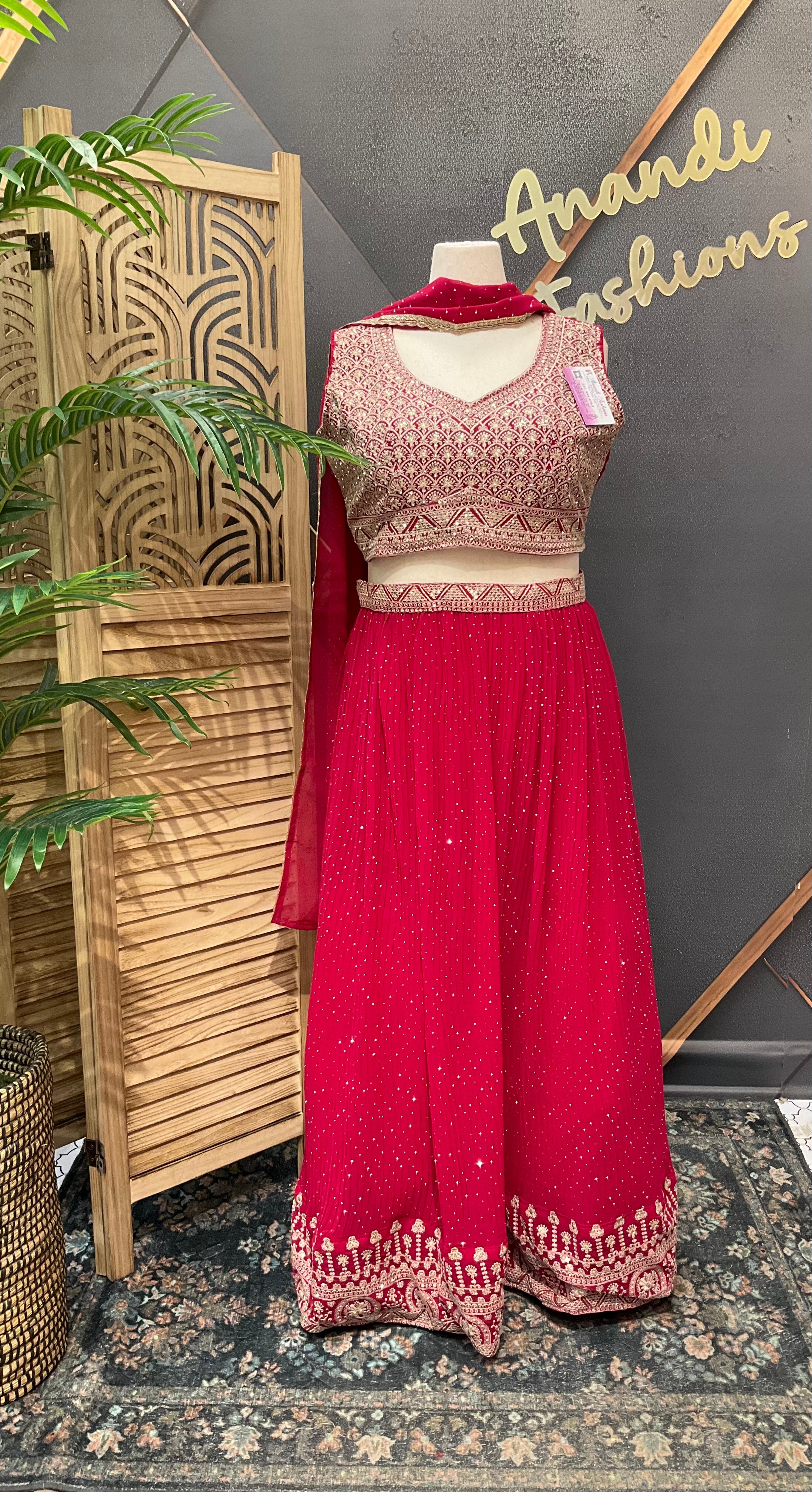 Size 46 - Plus size Georgette lehanga