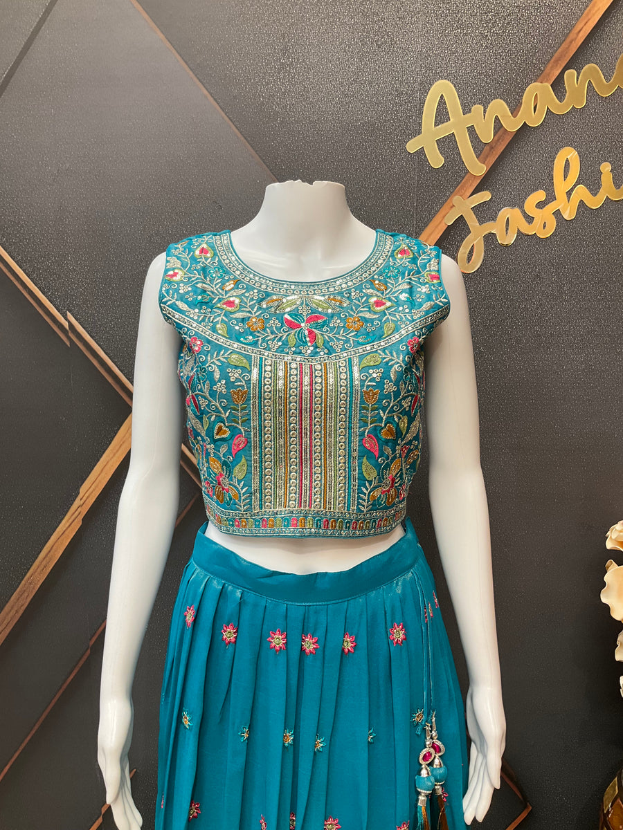 Blue Teenage Girls Lehenga set