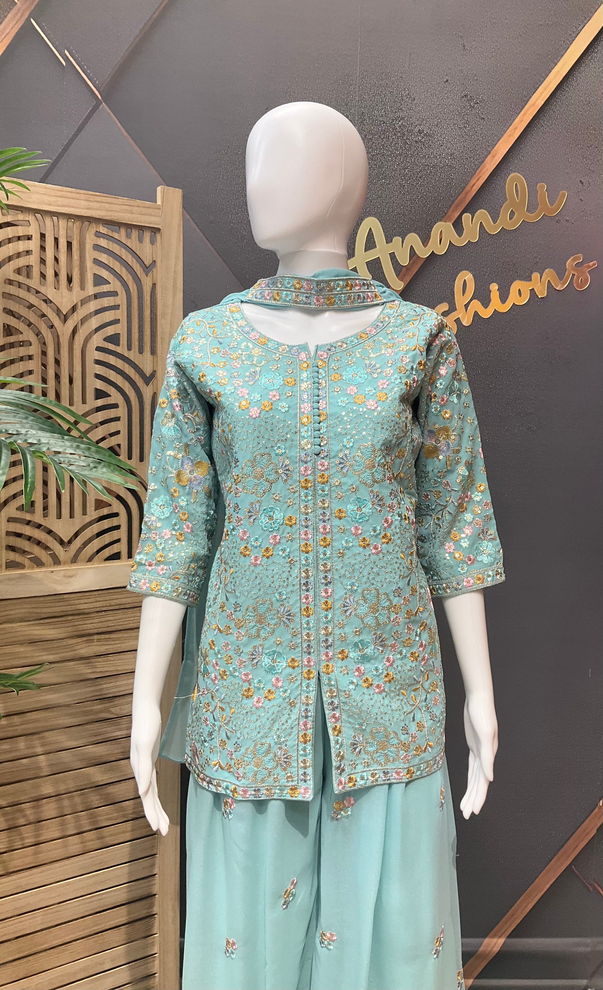 Teenage Girls Blue Palazzo set
