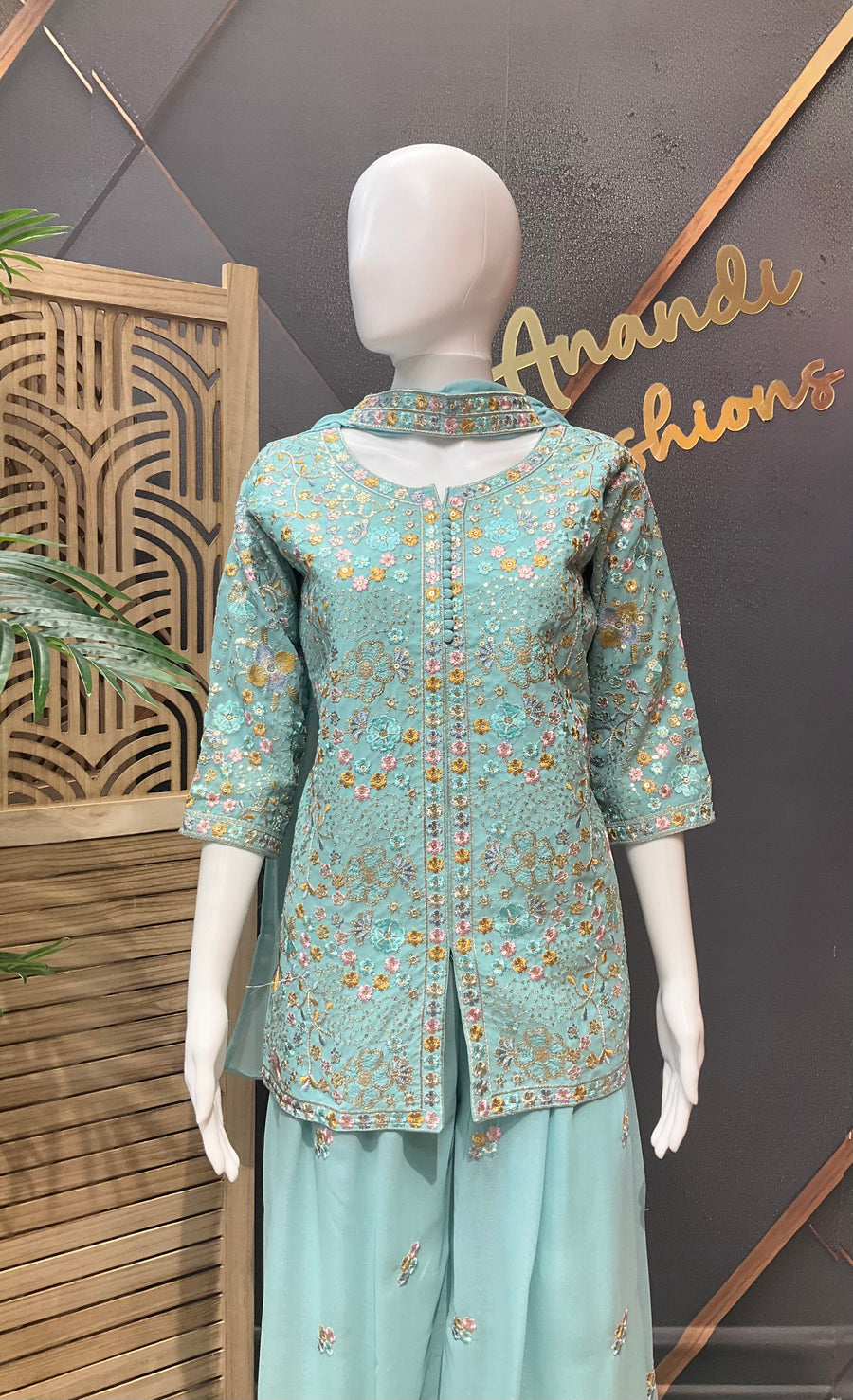Teenage Girls Blue Palazzo set