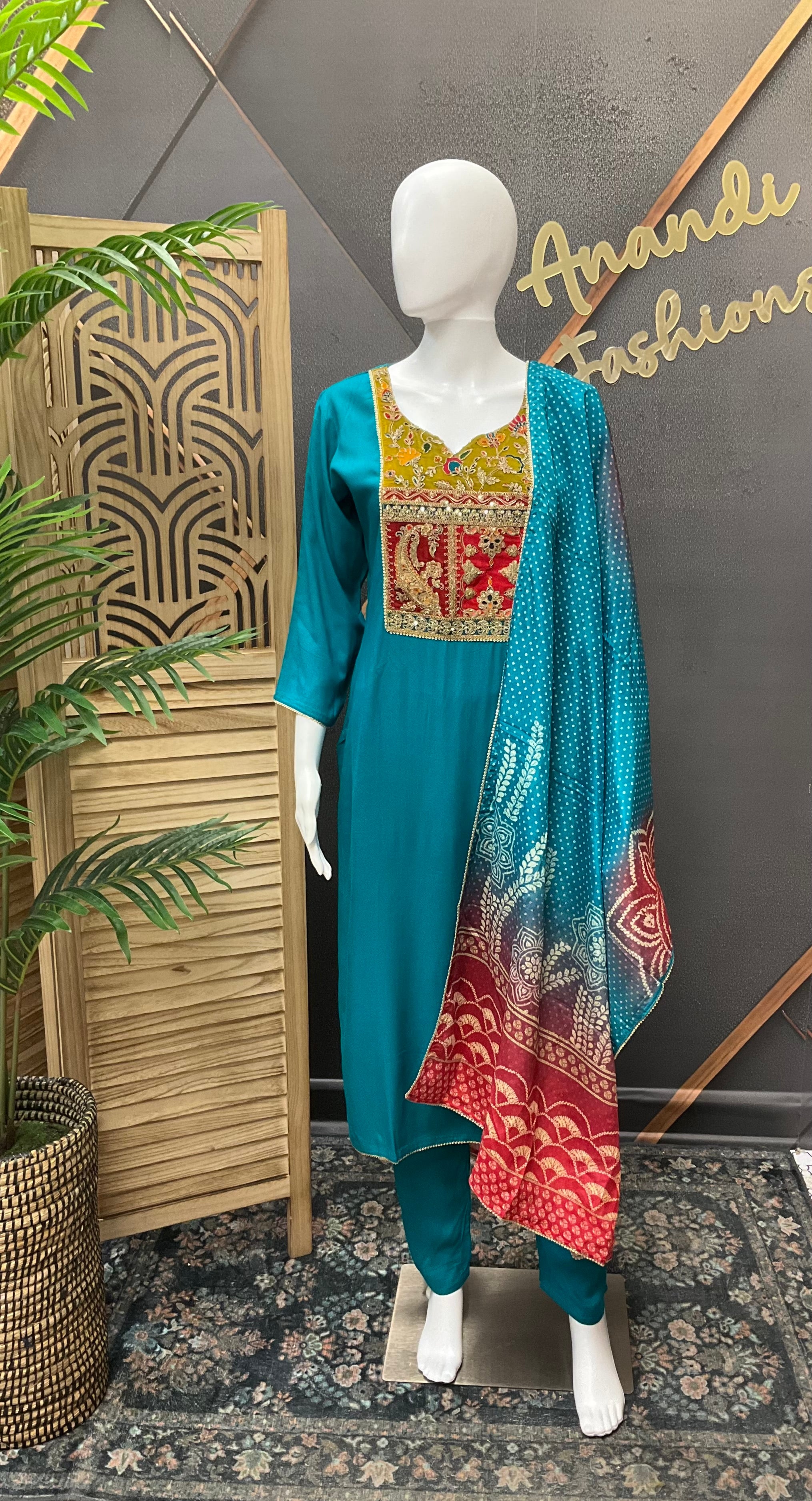 Rama Blue - Party Wear Kurti set