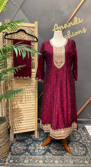 Plus size Party Wear Anarkali Kurti set- Size 46/48