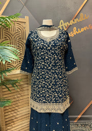 Party Wear Navy Blue Sharara set