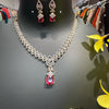 Party Wear CZ Necklace set with Drop Style pendant