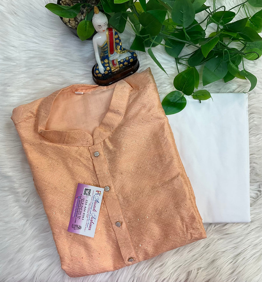 Men’s Plus Size Peach Kurta Set