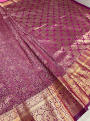 Wine Color - Semi silk Kanjeevaram Saree