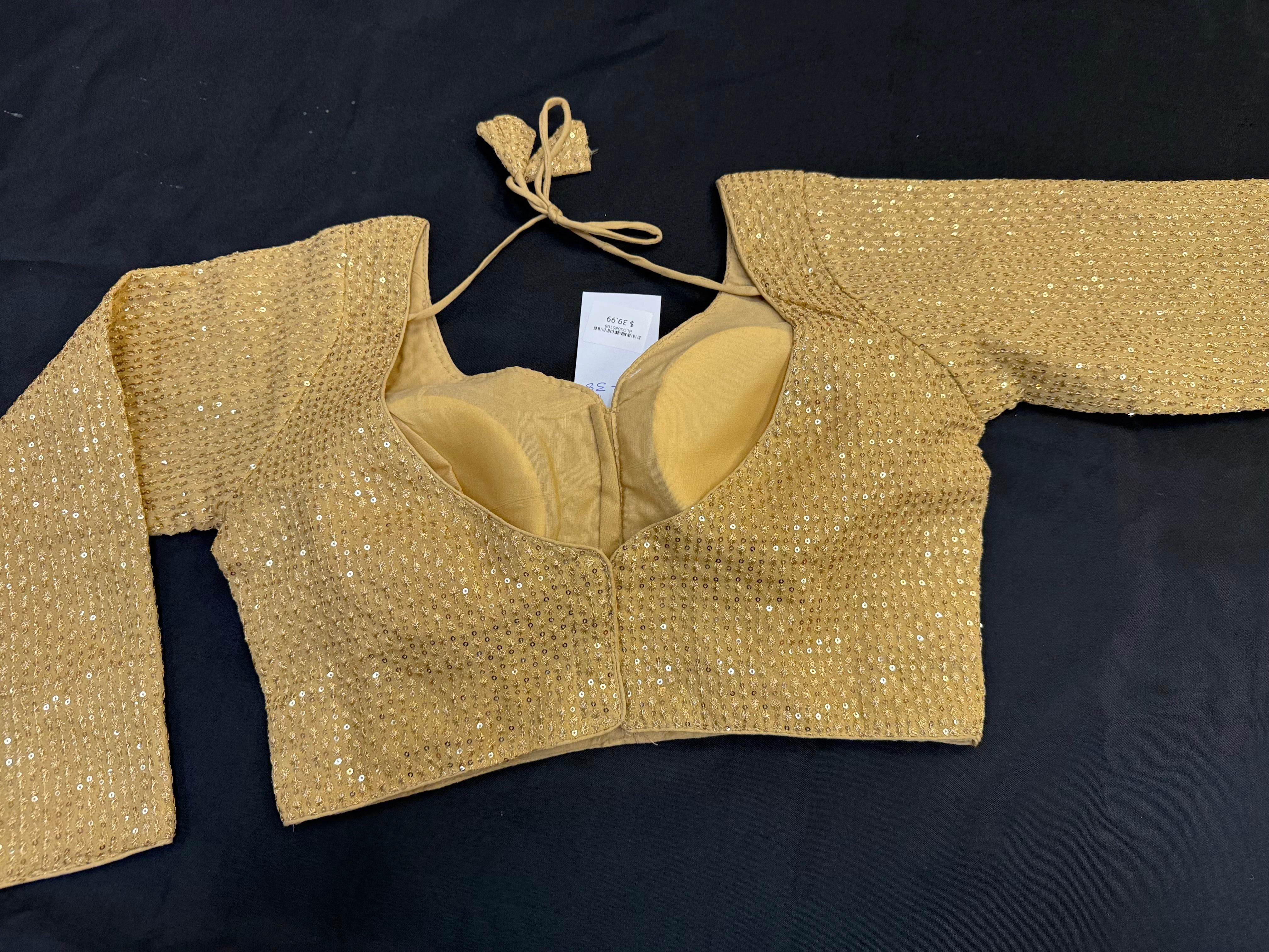 Gold Full sleeve Blouse- Size 38