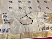 Krishna Print Kerala saree with Blouse
