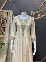Beige Anarkali Kurti set